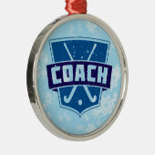 Veldhockey Coach-kerstdecoratie Metalen Ornament (Rechts)