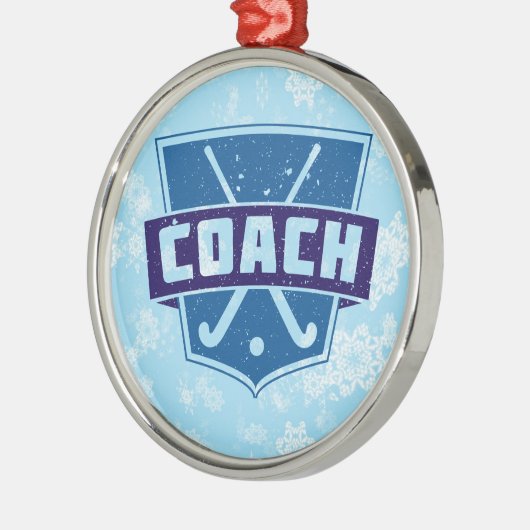 Veldhockey Coach-kerstdecoratie Metalen Ornament (Links)