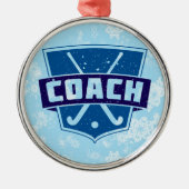 Veldhockey Coach-kerstdecoratie Metalen Ornament (Voorkant)