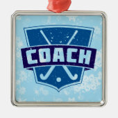 Veldhockey Coach-kerstdecoratie Metalen Ornament (Voorkant)