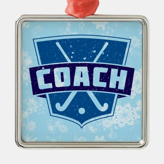Veldhockey Coach-kerstdecoratie Metalen Ornament (Voorkant)