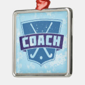 Veldhockey Coach-kerstdecoratie Metalen Ornament (Links)