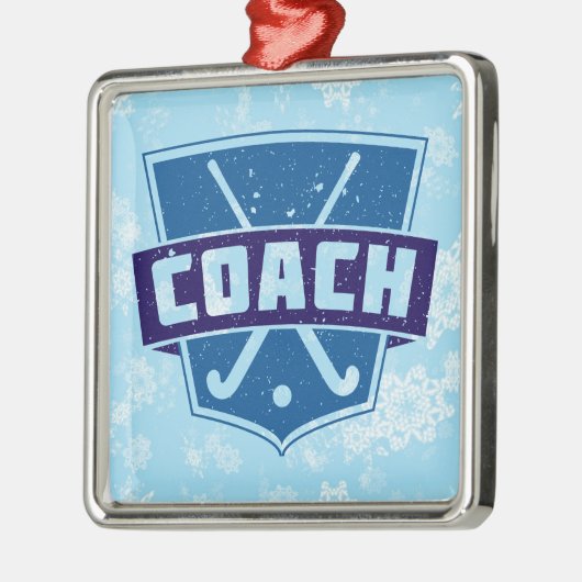 Veldhockey Coach-kerstdecoratie Metalen Ornament (Links)