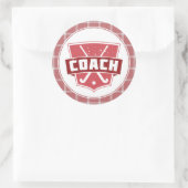 Veldhockey Coach Red Shield Ronde Sticker (Tas)