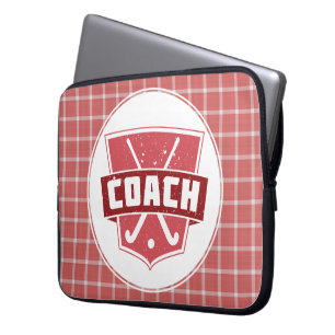 Veldhockey Coach Shield Laptop Hoesje Sleeve