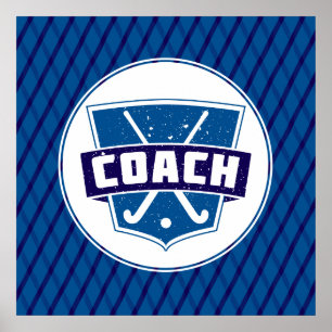 Veldhockey Coach Shield Poster Print