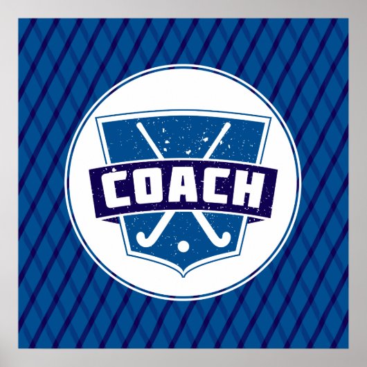 Veldhockey Coach Shield Poster Print (Voorkant)