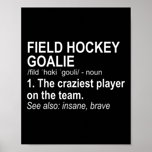 Veldhockey Doelverdediger Definitie Poster (Voorkant)