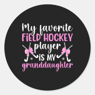 Veldhockey Gigi Trots Gigi Van Een Veldhockey Pla Ronde Sticker