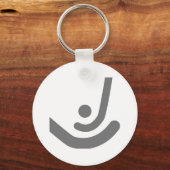 Veldhockey grijze sticks & ball Logo Sleutelhanger (Voorkant)