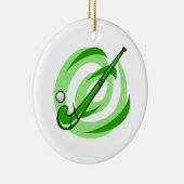 Veldhockey groene logo keramisch ornament (Rechts)