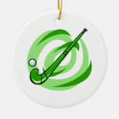 Veldhockey groene logo keramisch ornament (Voorkant)