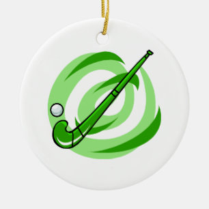 Veldhockey groene logo keramisch ornament