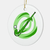 Veldhockey groene logo keramisch ornament (Links)