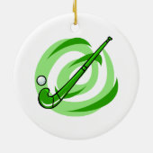 Veldhockey groene logo keramisch ornament (Achterkant)