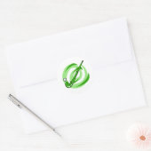 Veldhockey groene logo ronde sticker (Envelop)