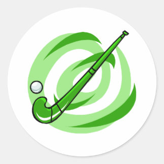 Veldhockey groene logo ronde sticker