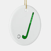 Veldhockey groene stick keramisch ornament (Rechts)