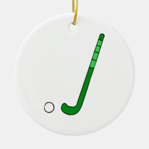 Veldhockey groene stick keramisch ornament