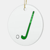 Veldhockey groene stick keramisch ornament (Links)