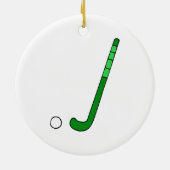 Veldhockey groene stick keramisch ornament (Achterkant)