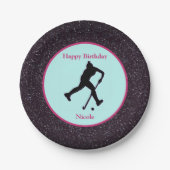 Veldhockey "Happy Birthday" Sparkle Paper Bord (Voorkant)