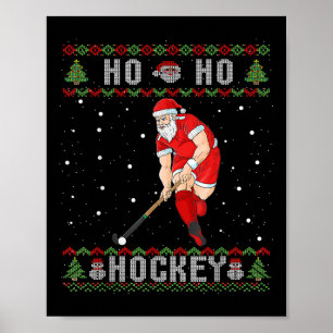 Veldhockey Ho Ho Hockey Lelijke Kerstman Santa Cla Poster