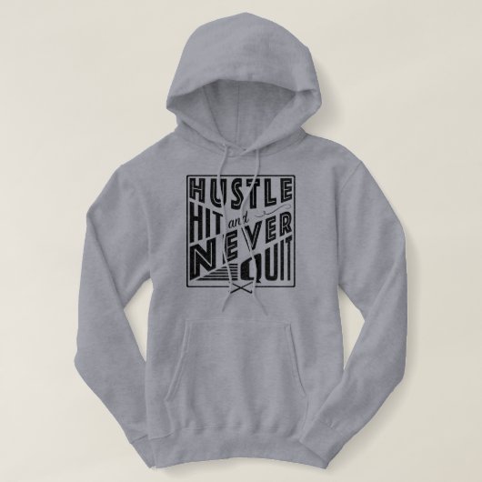 Veldhockey Hustle, Hit & Nooit stoppen Hoodie (Design voorkant)