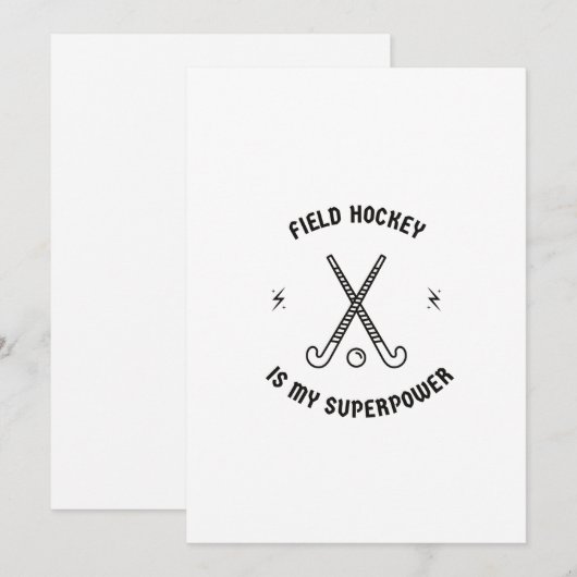 Veldhockey is mijn superkracht feestdagenkaart (Voorkant / Achterkant)