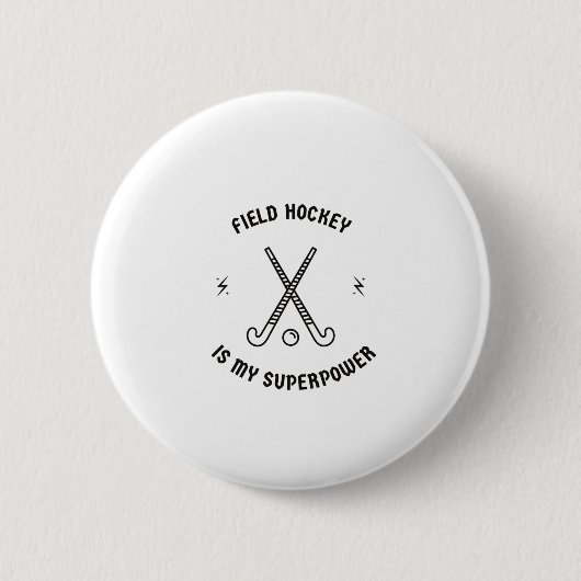 Veldhockey is mijn superkracht ronde button 5,7 cm (Voorkant)