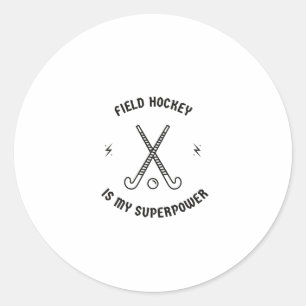 Veldhockey is mijn superkracht ronde sticker