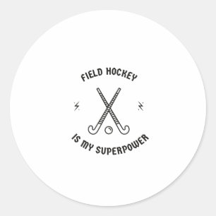 Veldhockey is mijn superkracht ronde sticker