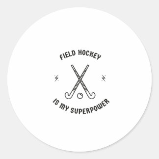 Veldhockey is mijn superkracht ronde sticker