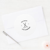 Veldhockey is mijn superkracht ronde sticker (Envelop)