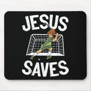 Veldhockey Jezus geloof christelijk Jezus redt _1 Muismat