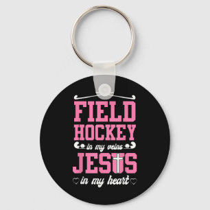Veldhockey Jezus geloof christelijke veldhockey in Sleutelhanger