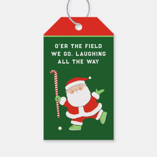 Veldhockey-kerstcadeaus voor kerstcadeaus cadeaulabel (Voorkant)