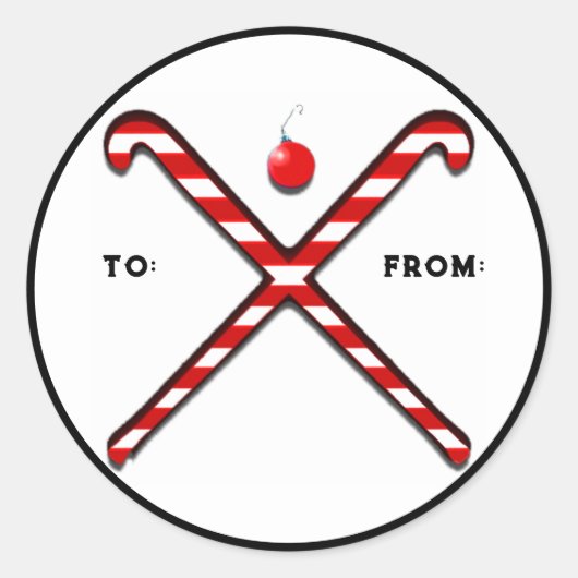 Veldhockey-kerstcadeaus voor kerstcadeaus ronde sticker (Voorkant)