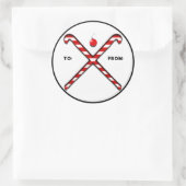 Veldhockey-kerstcadeaus voor kerstcadeaus ronde sticker (Tas)