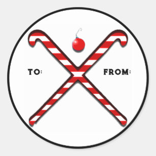 Veldhockey-kerstcadeaus voor kerstcadeaus ronde sticker