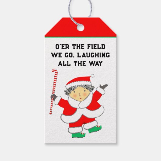 Veldhockey Kerstcadeautags Cadeaulabel (Voorkant)