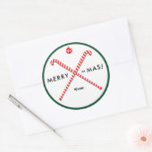 Veldhockey-kerstcadeautassen voor kerstmis ronde sticker (Envelop)