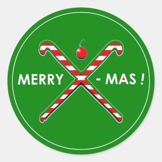 Veldhockey-kerstkerst Klassieke Sticker (Voorkant)