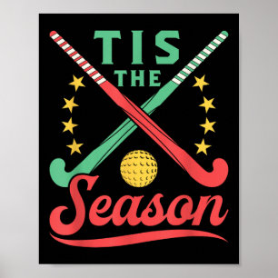Veldhockey Kerstmis Is Het Seizoen Schattige Spele Poster