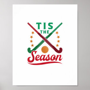Veldhockey Kerstmis Is Het Seizoen Speler Vakantie Poster