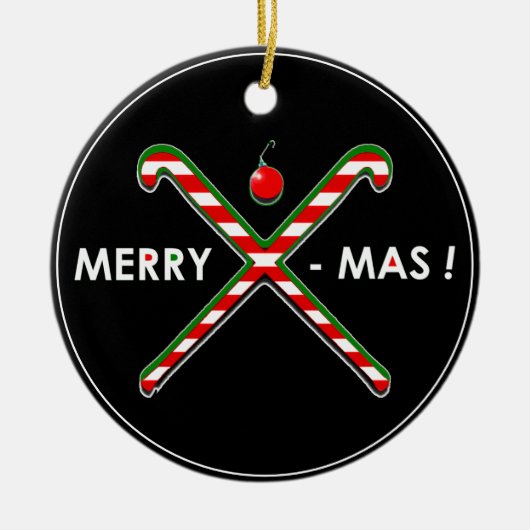 Veldhockey Kerstmis Keramisch Ornament (Voorkant)