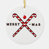 Veldhockey Kerstmis Keramisch Ornament (Voorkant)