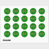Veldhockey Kerstmis Ronde Sticker (Vel)
