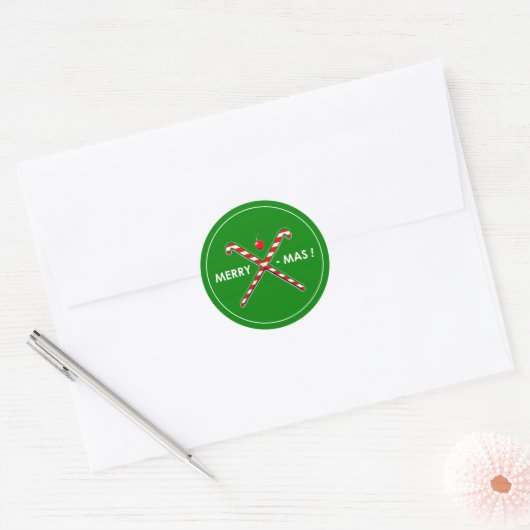 Veldhockey Kerstmis Ronde Sticker (Envelop)