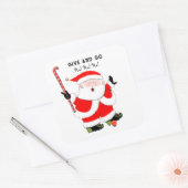 Veldhockey Kerstmis Vierkante Sticker (Envelop)